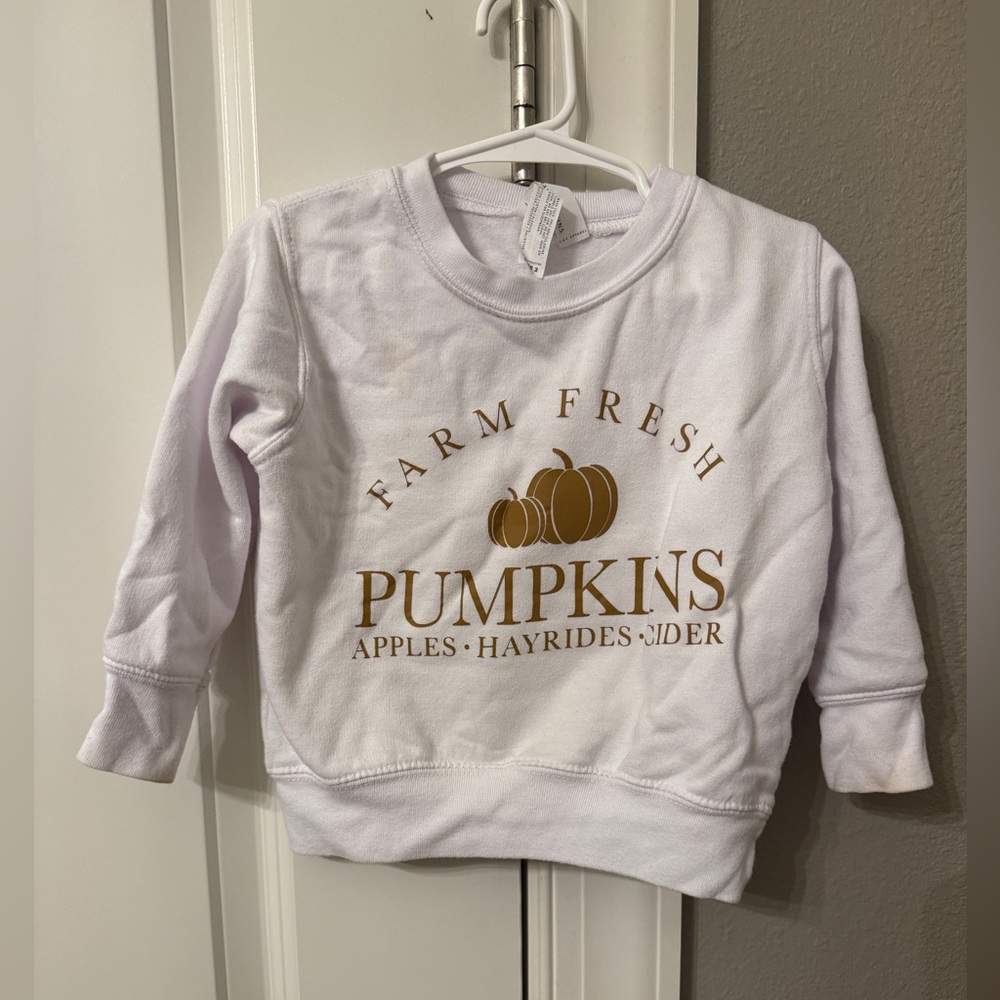 Rabbit Skins White and Gold Pumpkin Sweatshirt